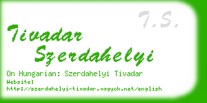 tivadar szerdahelyi business card